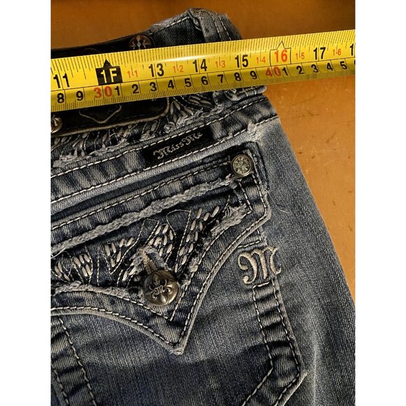 Miss Me Jeans Womens 26 Denim Pants Bedazzled Bling Pockets Distressed JE5639E2L - Picture 10 of 13